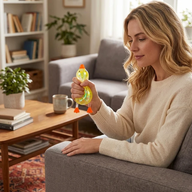 Alt view image 6 of 7 - Duck Decoration,Duck Ornament, Soft Textured, Portable Squeeze Ball for Classroom Breaks, Entertainment and Commutes
