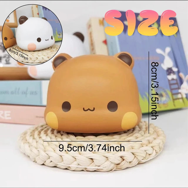 Alt view image 2 of 6 - 2PCS Bubu and Dudu Bears Decorations, Cute Cartoon Statue Bear Panda Figurine Office Desk Decor for Soft Decompression