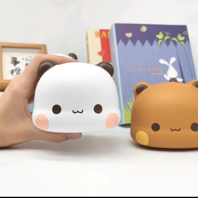 Alt view image 3 of 6 - 2PCS Bubu and Dudu Bears Decorations, Cute Cartoon Statue Bear Panda Figurine Office Desk Decor for Soft Decompression