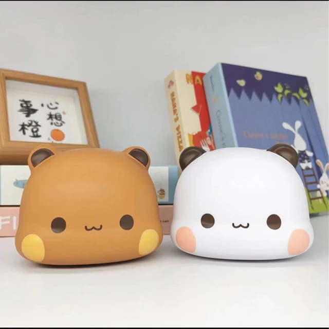 Alt view image 5 of 6 - 2PCS Bubu and Dudu Bears Decorations, Cute Cartoon Statue Bear Panda Figurine Office Desk Decor for Soft Decompression