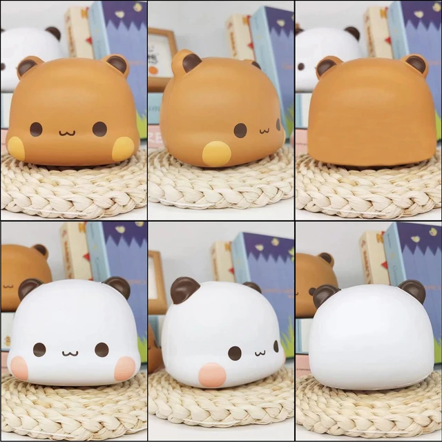 Alt view image 6 of 6 - 2PCS Bubu and Dudu Bears Decorations, Cute Cartoon Statue Bear Panda Figurine Office Desk Decor for Soft Decompression
