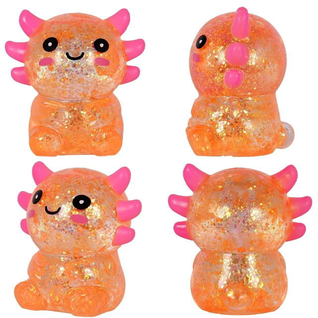 Alt view image 7 of 7 - Axolotl Squishy Toy, Cute Slow Rising Fidget Toy for Stress Relief, Soft Squeeze Sensory Toy for Kids and Adults, Handheld Stress Ball for Anxiety and Focus Sitting Posture Axolotl(Orange)