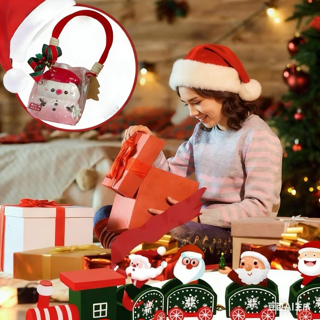 Alt view image 6 of 6 - Pink Christmas Snowman Taba Squishy Sticky Silicone Gel Fidget for Adults Soft Slow Rising Sensory Stress Relief Tool Cute Holiday Hanging Ornament Office Desk Decor