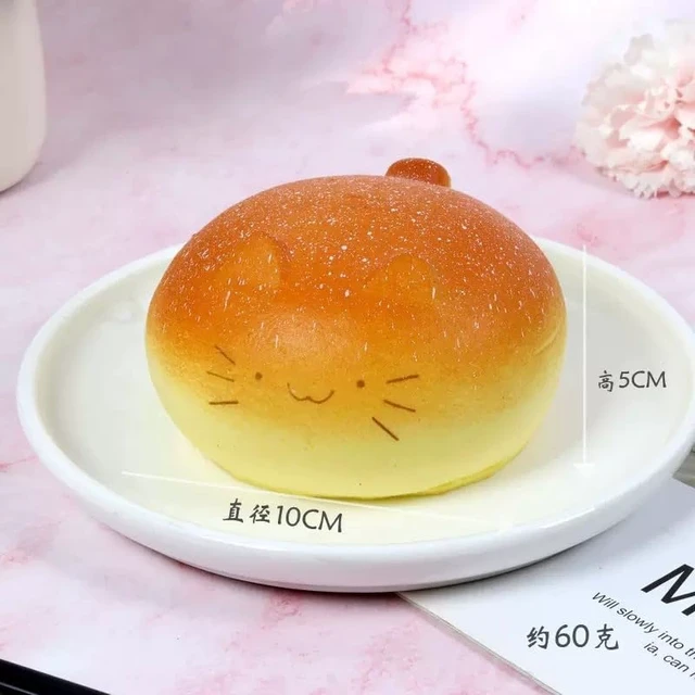 Alt view image 3 of 7 - Toys, Cute Squeeze Bread Toast Cat Sqweezy Slow Rising, Soft Squishies Party Favors for Anxiety Stress Relief, Original Sensory Fidget Novelty Relax Toy and Gift for Adults-Kitty
