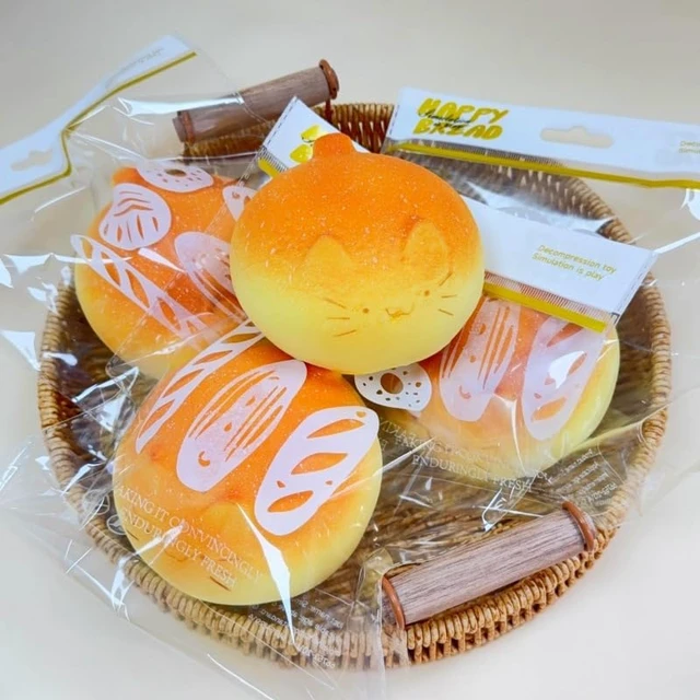 Alt view image 4 of 7 - Toys, Cute Squeeze Bread Toast Cat Sqweezy Slow Rising, Soft Squishies Party Favors for Anxiety Stress Relief, Original Sensory Fidget Novelty Relax Toy and Gift for Adults-Kitty