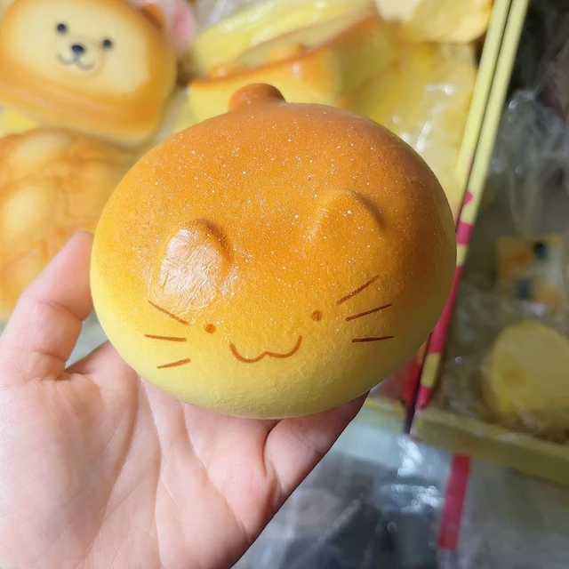 Alt view image 5 of 7 - Toys, Cute Squeeze Bread Toast Cat Sqweezy Slow Rising, Soft Squishies Party Favors for Anxiety Stress Relief, Original Sensory Fidget Novelty Relax Toy and Gift for Adults-Kitty