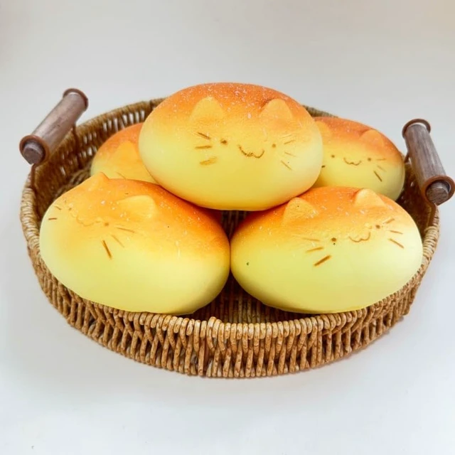 Alt view image 6 of 7 - Toys, Cute Squeeze Bread Toast Cat Sqweezy Slow Rising, Soft Squishies Party Favors for Anxiety Stress Relief, Original Sensory Fidget Novelty Relax Toy and Gift for Adults-Kitty