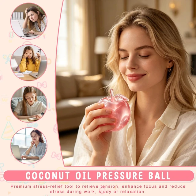 Alt view image 3 of 7 - Squishy,Clear Cute Fruit Stress Ball for Adults,Relief(Pink) | Slow Rising Stress Relief,Stress Relief Toy,Soft Cute Fruit Anxiety Relief Dough,Cute Funny Desk Decor