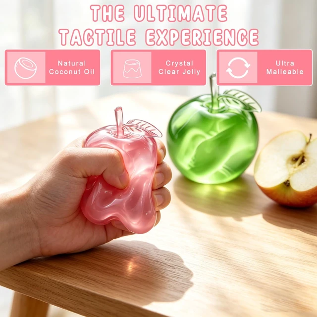 Alt view image 5 of 7 - Squishy,Clear Cute Fruit Stress Ball for Adults,Relief(Pink) | Slow Rising Stress Relief,Stress Relief Toy,Soft Cute Fruit Anxiety Relief Dough,Cute Funny Desk Decor