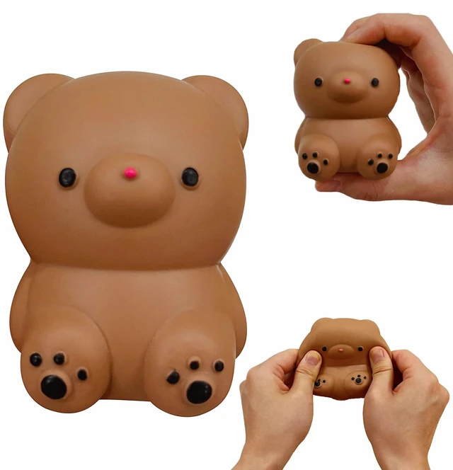 Main image of Gummy Bear Stress Relief Dough Ball (1 Pack) - Miniature Animals Figurines Squishy Ball - Stretchy Stress Balls for Adults, Cute Bear Squishy Ball for Relax, Calm, Focus, Desk Decor