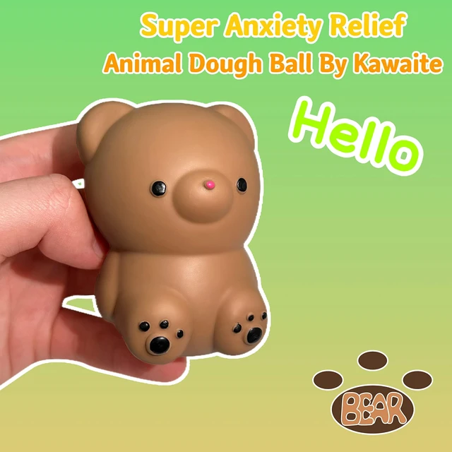 Alt view image 2 of 6 - Gummy Bear Stress Relief Dough Ball (1 Pack) - Miniature Animals Figurines Squishy Ball - Stretchy Stress Balls for Adults, Cute Bear Squishy Ball for Relax, Calm, Focus, Desk Decor