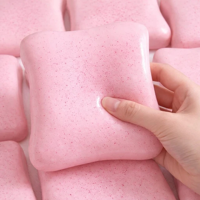 Alt view image 2 of 5 - Slow Rising Squeeze Toy, Stocking Fillers, Anxiety Relief Stress Balls, Fidget Gadgets, Birthday Party Favors for Kids & Adults (Pink)