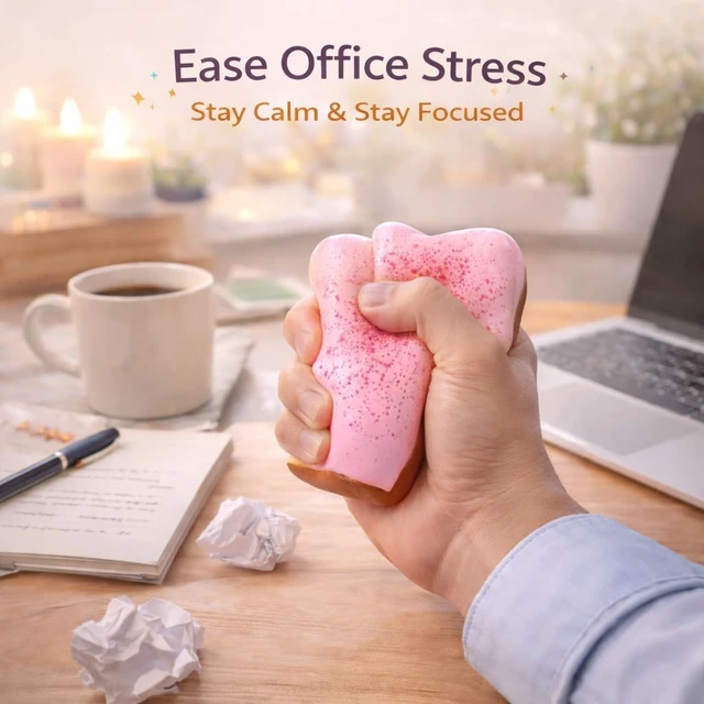 Alt view image 5 of 5 - Slow Rising Squeeze Toy, Stocking Fillers, Anxiety Relief Stress Balls, Fidget Gadgets, Birthday Party Favors for Kids & Adults (Pink)