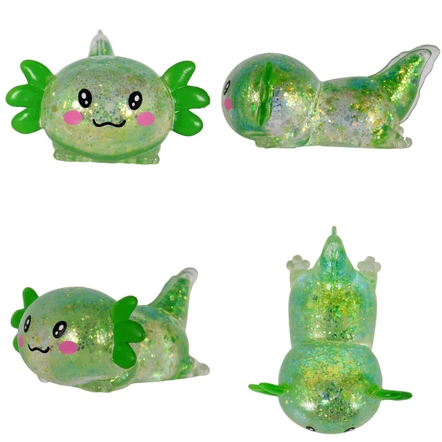 Alt view image 7 of 7 - Axolotl Squishy Toy, Cute Slow Rising Fidget Toy for Stress Relief, Soft Squeeze Sensory Toy for Kids and Adults, Handheld Stress Ball for Anxiety and Focus(Green)