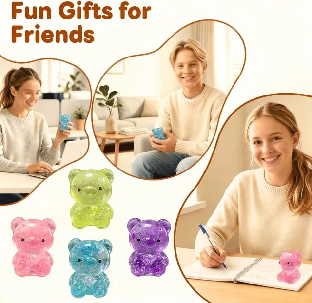 Alt view image 5 of 5 - Squishy Toy Set, Sensory Stress-Relief Soft Silicone Toys, Soft and Bouncy Stress-Relief Toys, Anxiety Relief, Cute Soft Silicone Toys, Party Favors (Set B)