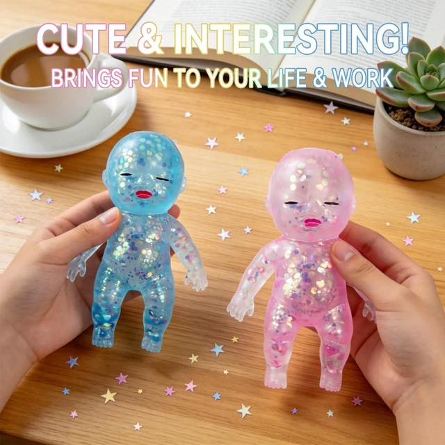 Alt view image 5 of 6 - Glittery, Slow Rising Squishies, Desk Decor & Anxiety Relief | Soft Squeezable Fidget Toy, Ideal for Birthday Gifts, Party Favors, Easter Basket Stuffers