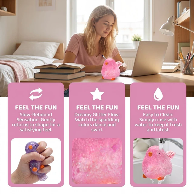 Alt view image 4 of 7 - 2Birds Stress Balls Fidget Squishy, Soft Slow Rebound Squeeze Toys for Stress Relief, Christmas Fidgets for Adults