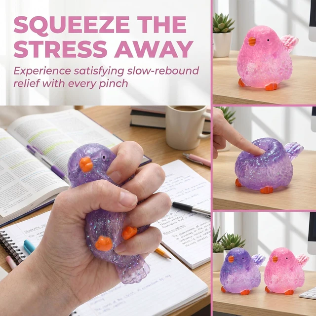 Alt view image 7 of 7 - 2Birds Stress Balls Fidget Squishy, Soft Slow Rebound Squeeze Toys for Stress Relief, Christmas Fidgets for Adults