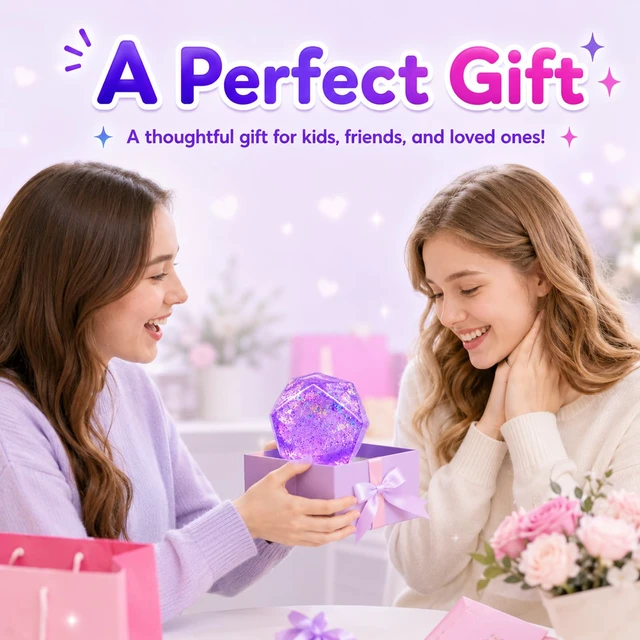 Alt view image 7 of 7 - Diamond Toy,Cute Soft Squishies Squeeze Toys,Clear Sensory Fidget Stress Relief Ball for Boys Girls Adult,Office Party Birthday Gifts,Christmas,White Elephant Gifts (Glitter Purple)