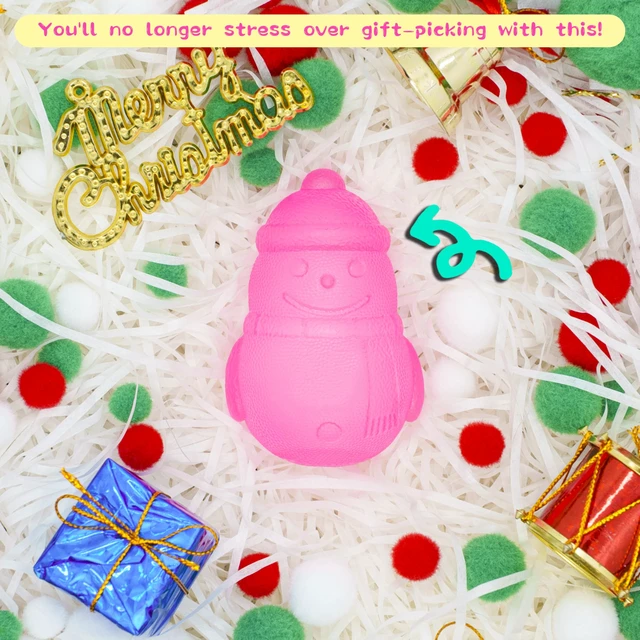 Alt view image 5 of 6 - Gummy Snowman Stress Balls, Slow Rising Stretchy Squeeze Toys for Boys Girls, Maltose Filled Squishy Balls for Kids Adults, Sensory Fidget Toys Anxiety Relief for ADHD Autism (Pink)