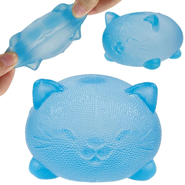 Main image of Kitty & Sugar Ball Designs, Anxiety Relief & Focus Toy, Maltose Filled Squeeze Cat Toys for Sensory Play, Sensory Fidget Toys for Adults, Kids, Slow Rising Squishy Stress Ball ( Blue)