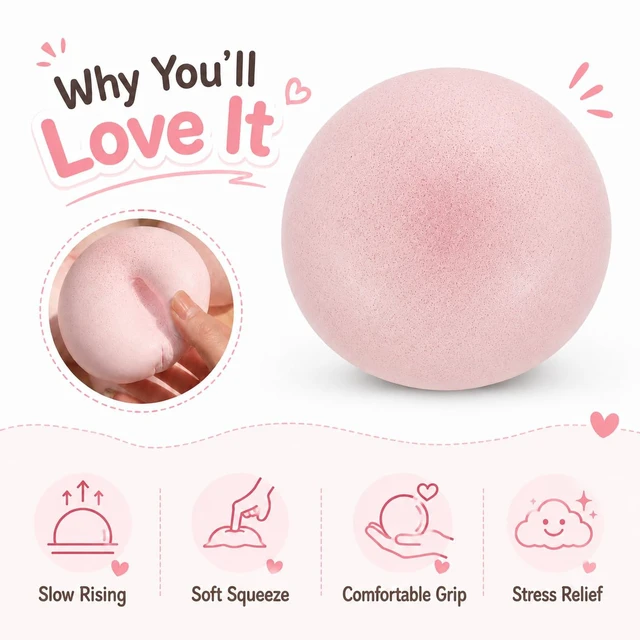 Alt view image 3 of 6 - Bread Squishy Fidget Toys,Foam Cheese Slow Rising Squeeze Toy,Realistic Food Moist and Soft Stress Balls,Sensory Stress Relief & Fidget Toys for ADHD,Party Favor Gift (Pink)