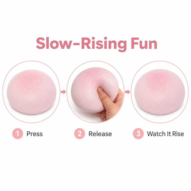Alt view image 4 of 6 - Bread Squishy Fidget Toys,Foam Cheese Slow Rising Squeeze Toy,Realistic Food Moist and Soft Stress Balls,Sensory Stress Relief & Fidget Toys for ADHD,Party Favor Gift (Pink)