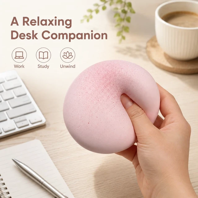 Alt view image 5 of 6 - Bread Squishy Fidget Toys,Foam Cheese Slow Rising Squeeze Toy,Realistic Food Moist and Soft Stress Balls,Sensory Stress Relief & Fidget Toys for ADHD,Party Favor Gift (Pink)