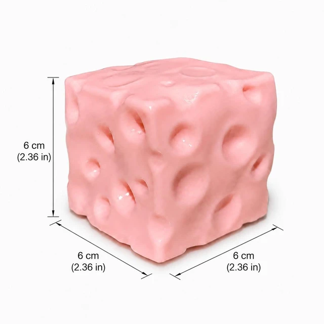 Alt view image 4 of 6 - Swiss Cheese Squishy Toy Dough Texture Stress Relief Fidget Toy for Adults, Anxiety Relief Sensory Tool, Unique Desk Decor, Not Edible
