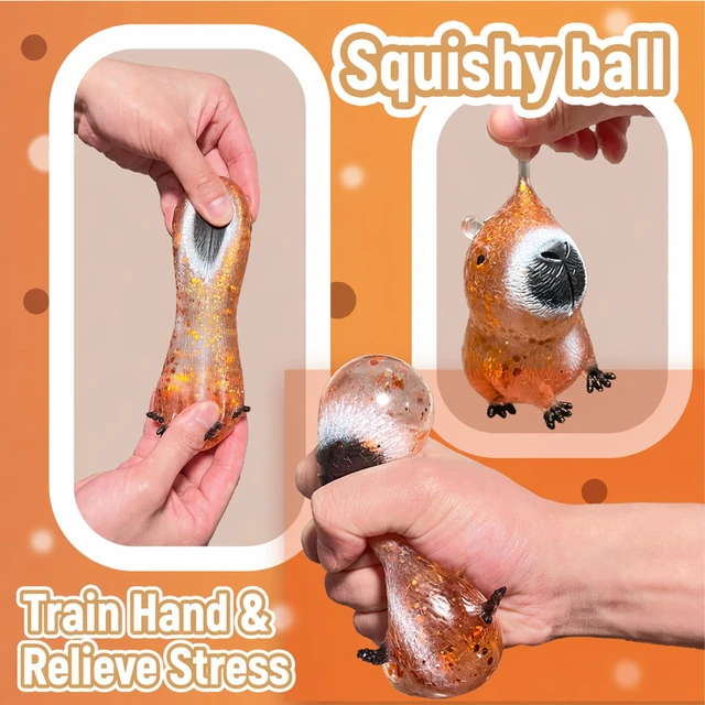 Alt view image 5 of 6 - Brown Capybara Squishy Stress Ball for Adults Soft Animal Squeeze Ball | Squishy Textured Capybara Stress Ball, Cute Animals Squishies Sensory Squishy Ball for Anxiety Relief ADHD Christmas Easter