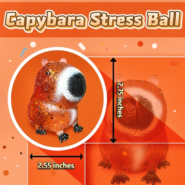 Alt view image 2 of 6 - Brown Capybara Squishy Stress Ball for Adults Soft Animal Squeeze Ball | Squishy Textured Capybara Stress Ball, Cute Animals Squishies Sensory Squishy Ball for Anxiety Relief ADHD Christmas Easter