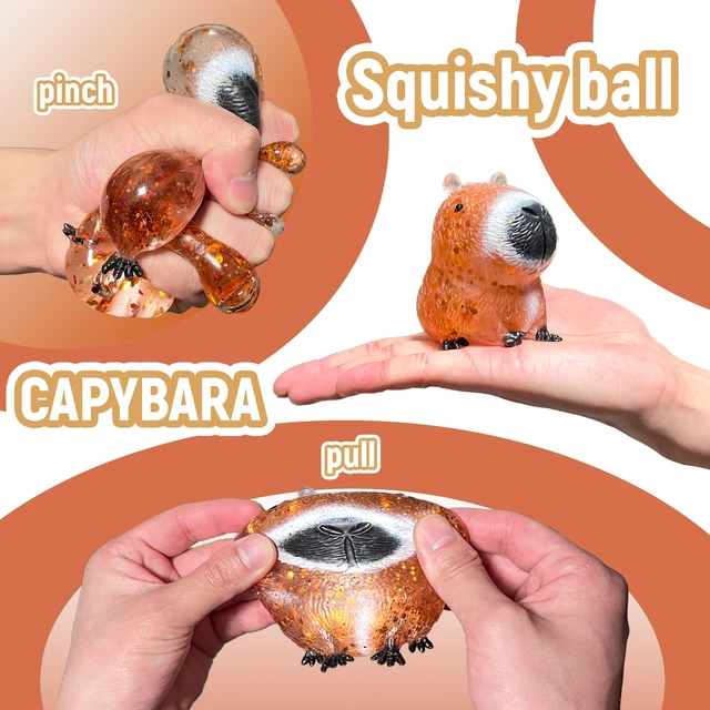 Alt view image 4 of 6 - Brown Capybara Squishy Stress Ball for Adults Soft Animal Squeeze Ball | Squishy Textured Capybara Stress Ball, Cute Animals Squishies Sensory Squishy Ball for Anxiety Relief ADHD Christmas Easter