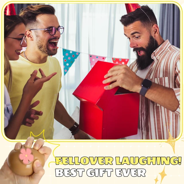 Alt view image 6 of 6 - 2 Pack Soft Balls, Light Brown | Funny Decorative Party Props with Gift Card and Drawstring Storage Bag Halloween Holiday Party Gift Favors for Men
