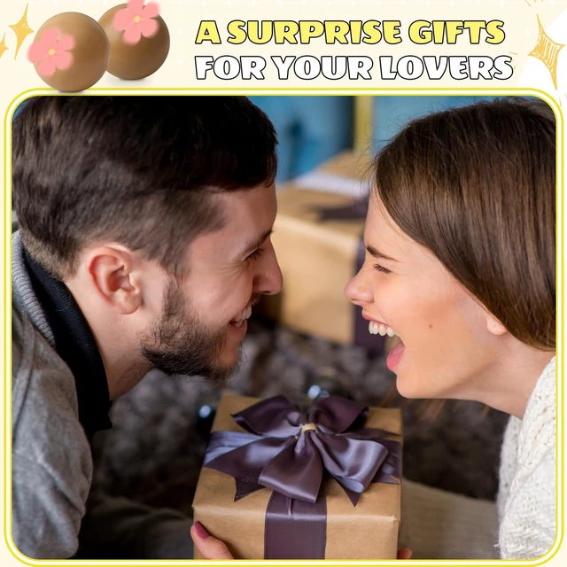 Alt view image 5 of 6 - 2 Pack Soft Balls, Light Brown | Funny Decorative Party Props with Gift Card and Drawstring Storage Bag Halloween Holiday Party Gift Favors for Men