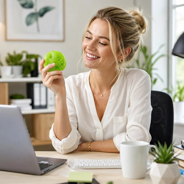 Alt view image 2 of 7 - Squishies, Slushy Kiwi Squishies Stress Relief BallRealistic Crunchy Sounds Kiwi Fruit Slush Stress BallSoft Stress Relief Sensory Fidget Toys for Adults