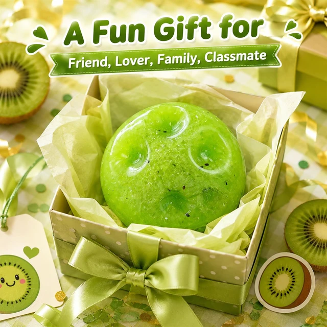Alt view image 7 of 7 - Squishies, Slushy Kiwi Squishies Stress Relief BallRealistic Crunchy Sounds Kiwi Fruit Slush Stress BallSoft Stress Relief Sensory Fidget Toys for Adults
