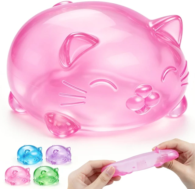 Main image of Cat Toy, Sensory Fidget Toy, Filled Squishy Toys for Kids Stress Relief - High Density Squeeze Balls,Ultra-Soft Decompression Venting Toys-Pink