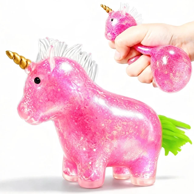 Main image of Unicorn Stress Balls Vase Filler, Pink Unicorn Stress Squishy Ball | Squishy Unicorn Stress Balls for Vase Filler, Party Favors, Sensory Unicorn Squishy Ball for Home Decoration