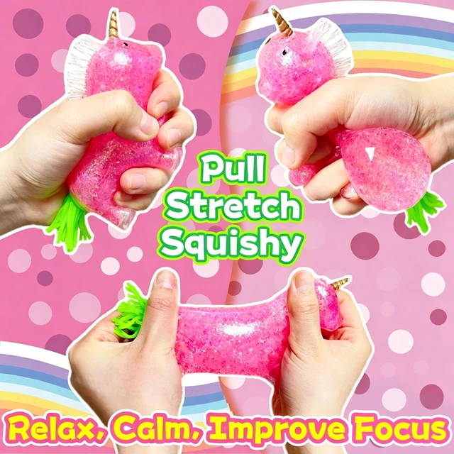 Alt view image 3 of 6 - Unicorn Stress Balls Vase Filler, Pink Unicorn Stress Squishy Ball | Squishy Unicorn Stress Balls for Vase Filler, Party Favors, Sensory Unicorn Squishy Ball for Home Decoration