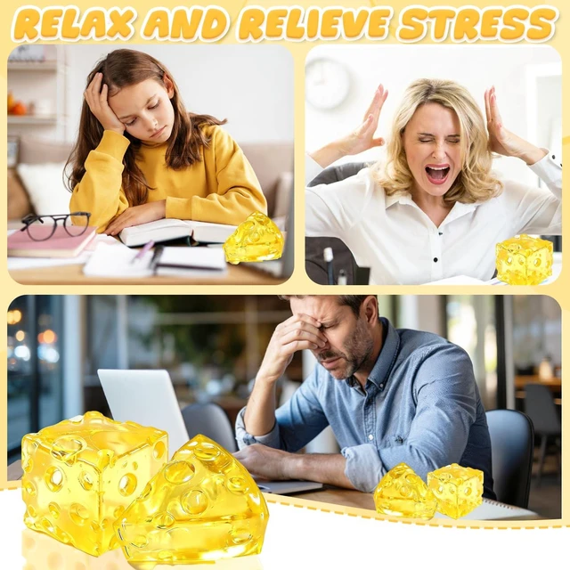 Alt view image 3 of 5 - Cheese Squishy Toy for Adults & Kids, Slow Rising Sensory Sugar Squishy Stress Balls, Food-Themed Honey Cheese Cube Squishy Toys, Fidget Toy for Birthday, Office & Classroom