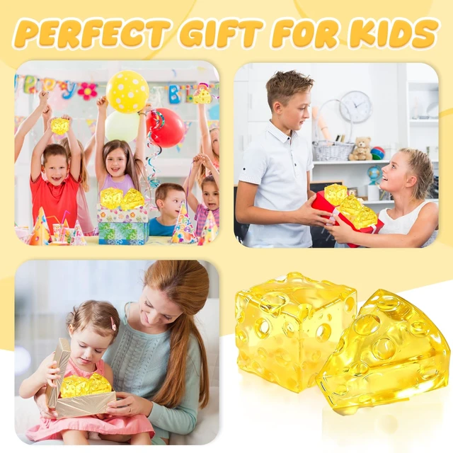 Alt view image 5 of 5 - Cheese Squishy Toy for Adults & Kids, Slow Rising Sensory Sugar Squishy Stress Balls, Food-Themed Honey Cheese Cube Squishy Toys, Fidget Toy for Birthday, Office & Classroom