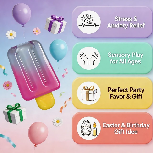 Alt view image 2 of 4 - Cream Squeeze Squishy,Summer Sensory Stress Relief Squeeze Squishy,Soft Sensory Fidget Toy for Stress & Anxiety Relief,Birthday Gift & Classroom Rewards