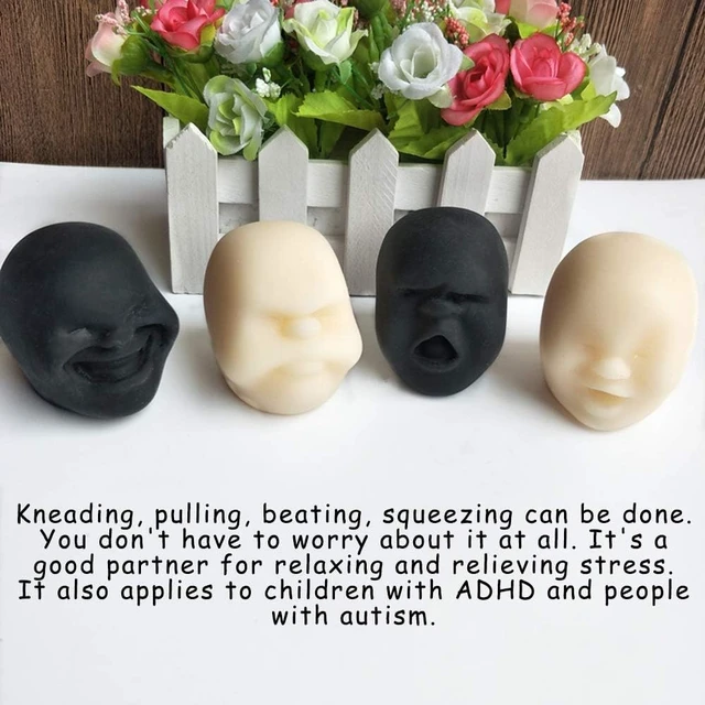 Alt view image 5 of 6 - Human Face Emotion Balls,Fidget Toys Stress Relief Squeeze Ball Stress Toys for Kids and Adults,Sensory Toys for Autism (White, Depressed)