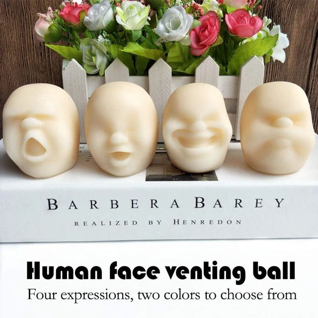 Alt view image 2 of 6 - Human Face Emotion Balls,Fidget Toys Stress Relief Squeeze Ball Stress Toys for Kids and Adults,Sensory Toys for Autism (White, Depressed)