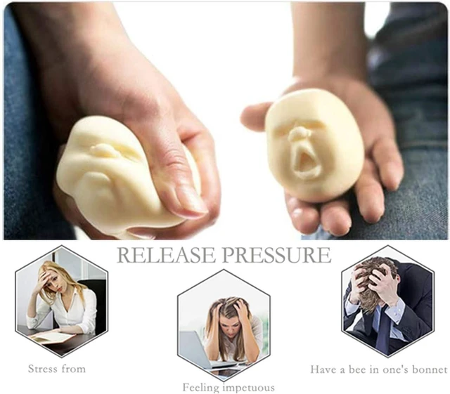 Alt view image 4 of 6 - Human Face Emotion Balls,Fidget Toys Stress Relief Squeeze Ball Stress Toys for Kids and Adults,Sensory Toys for Autism (White, Depressed)