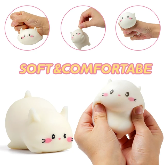 Alt view image 2 of 7 - Balls, Cute Cat Figurines Squishy Balls for Adults Stress Relief | Sensory Fidget Balls, Squishy Animal Collectible Figurines, Dough Squishies Squeeze balls, Party Favors for Adults