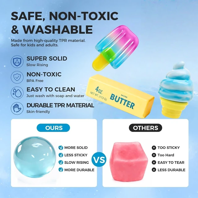 Alt view image 2 of 5 - Rebound Cute Butter Squeeze Stress Balls, 2026 New Squeeze Ball Realistic Butter Stick Soft Squeeze Toys, Upgrade Stress Relief Fidget Toys Wet Slow Rebound Stress Relief Toy (Colorful A)