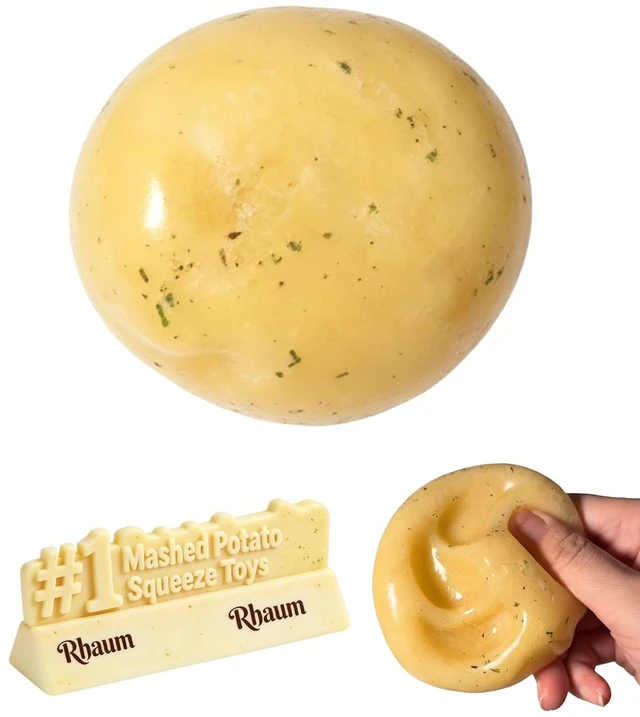 Main image of Squishy Handmade Fidget Realistic Fake Food Stress Ball Mashed Potato Skin Soft Filled Squeeze for Anxiety Relief Toy Squeeze Shapeable for Adults and Teens Party Favors Gift(2in/5cm)