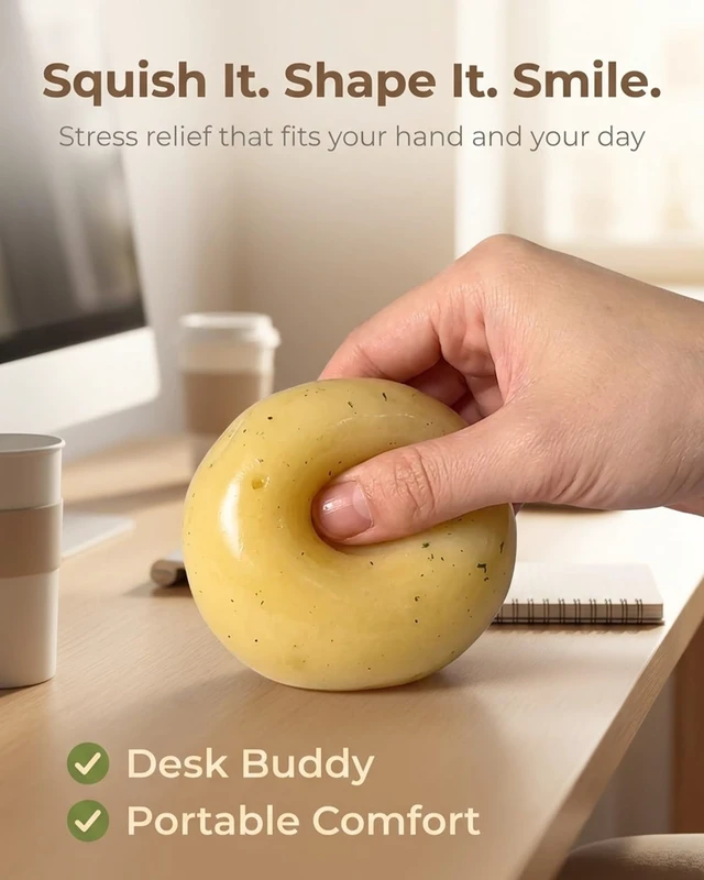 Alt view image 2 of 7 - Squishy Handmade Fidget Realistic Fake Food Stress Ball Mashed Potato Skin Soft Filled Squeeze for Anxiety Relief Toy Squeeze Shapeable for Adults and Teens Party Favors Gift(2in/5cm)