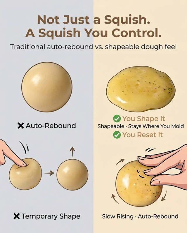 Alt view image 5 of 7 - Squishy Handmade Fidget Realistic Fake Food Stress Ball Mashed Potato Skin Soft Filled Squeeze for Anxiety Relief Toy Squeeze Shapeable for Adults and Teens Party Favors Gift(2in/5cm)